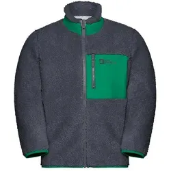 Jack Wolfskin ICE Curl Jacket K phantom / green (6367) - Outdoor Freizeitjacke für Kinder, aus kuscheligem FLEECE 300 Material, warm, atmungsaktiv und schnelltrocknend - perfekt für Abenteuer an kühlen Tagen!