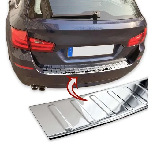 RECAMBO Ladekantenschutz für BMW 5er F11 TOURING 2010-17 - Abdeckblenden aus hochwertigem V2A Edelstahl, bietet perfekten Schutz vor Kratzern und eine exklusive Optik mit 100% passgenauer Montage.
