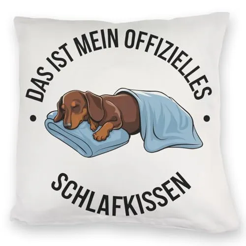 speecheese Schlafender Dackel - Mein SchlafKuschelkissen Hundeliebhaber DekoKuschelkissen - perfekt für entspannte Stunden