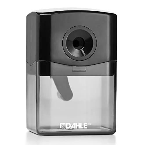 Dahle 144 Spitzmaschine mit Kurbel (Für 6,5-8 mm Stifte, automatische Stiftzuführung, hochwertiger Stahlfräser) Schwarz