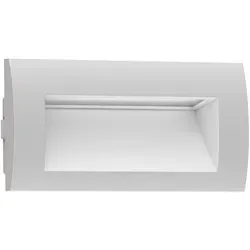 ledscom.de LED Wandeinbauleuchte ZIBAL, Downlight für außen, IP65 matt, 140 x 70mm, 3,3 W, 223lm, kaltweiß