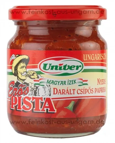 Erös Pista Paprikapaste Ungarn SCHARF 200g Glas für Gulasch Eintöpfe Fischsuppe