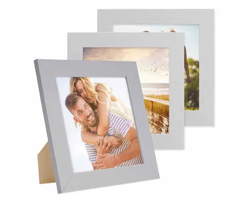 PHOTOLINI Bilderrahmen 3er Set breite Rahmen, extra Zubehör, (3er Set), im modernen Stil für Ihre stilvolle Wanddekoration