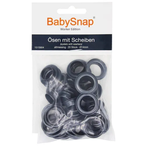 BabySnap Ösen mit Scheiben 14mm altmessing