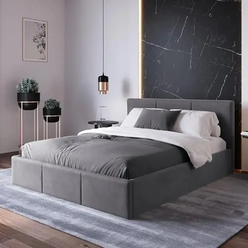 Home Collective Polsterbett mit Stauraum in grau von Home Collective