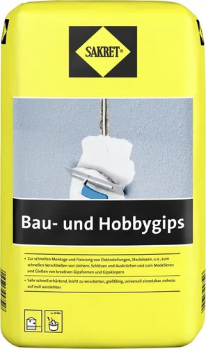 SAKRET Bau- und Hobbygips 10 kg Sack weiß