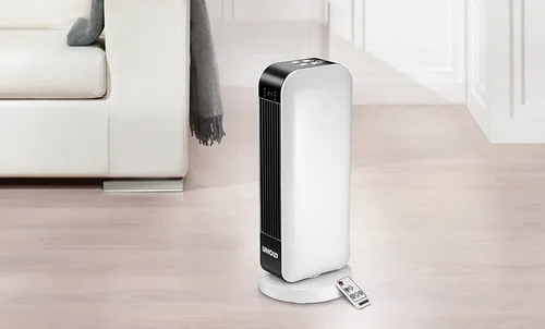 Unold 86430 Keramik Heizlüfter Design - PTC-Heizlüfter mit 4 Stufen, digitale Temperaturkontrolle und Fernbedienung für optimalen Komfort