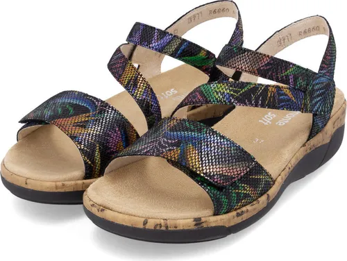 Remonte Damen R6860 Riemchensandalen, Mehrfarbig, 42 EU - Wanderschuhe aus echtem Leder mit Lite n Soft Technologie und auswechselbarer Einlegesohle für höchsten Tragekomfort.