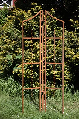 KUHEIGA Rankhilfe Metall Rost 3-TLG, Höhe: 188cm, Rankgitter Edelrost, Rankgerüst