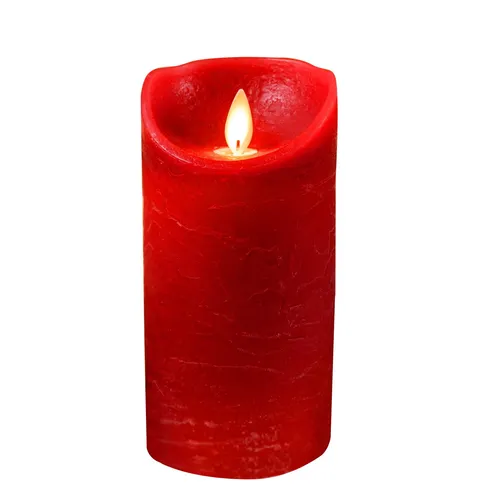 LED Echtwachskerze Stumpenkerze mit Timer - Flammenlos und rot - Kerzen & Teelichter: Flammenloses Design aus Echtwachs mit Timer-Funktion, ideal für stimmungsvolle Beleuchtung ohne Brandgefahr.