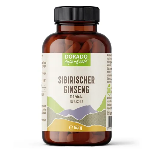 Sibirischer Ginseng Kapseln – 460 mg Extrakt | 120 Kapseln - 4 Monatspackung