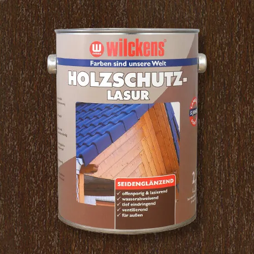 Holzschutzlasur Wilckens Nussbaum 2,5l - Lacke für Holz im Außenbereich, UV-Lichtbeständig und seidenglänzend für optimalen Schutz und ansprechendes Finish.