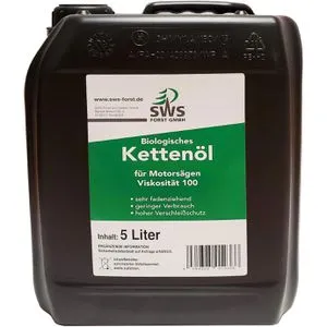 SWS Sägekettenöl O10-SWSBIO5, Haftöl biologisch, mit Haftzusatz, 5 Liter