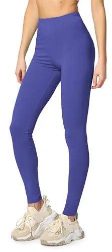 Merry Style Leggings Damen Baumwolle für das ganze Jahr Bequeme Leggings Blickdicht Damen Ideal für Yoga Sport Gym und Freizeit MS10-198 (Kobalt,M)