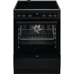 AEG CCB6446BBB sw Standherd 60cm A Heißluft - Freistehender Elektroherd mit Multifunktionsbetrieb, 7 Beheizungsarten und leicht zu reinigender CLEAN-Emaille Innenfläche für müheloses Kochen und Backen.