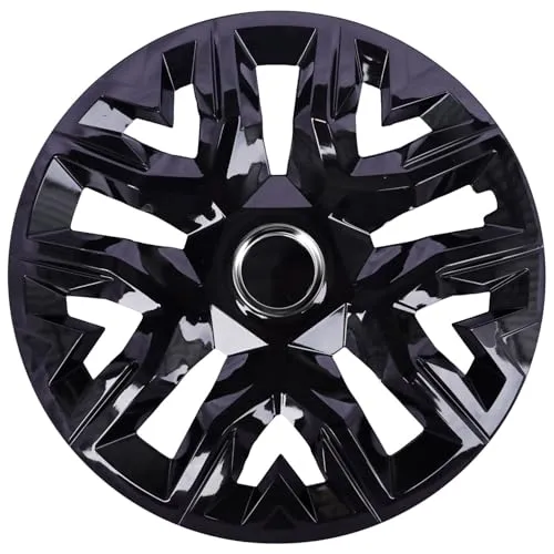 NRM Perfecto 14'' Auto Radkappen Schwarz (4 Stück) - Hochwertige Radkappen aus ABS-Kunststoff, leicht und einfach zu installieren – kein Werkzeug nötig. Schützen Sie Ihre Räder vor Verblassen und verleihen Sie Ihrem Fahrzeug einen neuen Look.