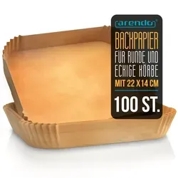 Arendo Backpapier für Heißluftfritteuse, rechteckig, 4,5 in braun von Arendo