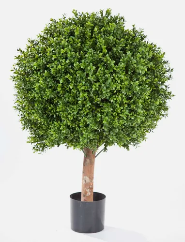 artplants Künstliche Buchskugel Tom auf Stamm, 3820 Blätter, 95cm, Ø 80cm