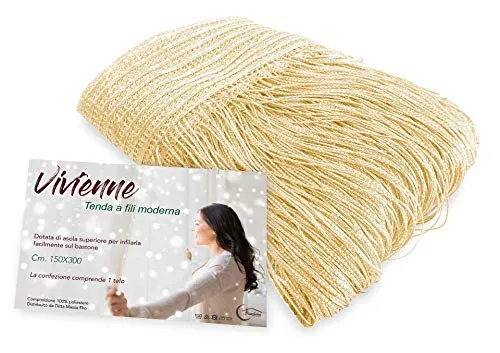 Vivienne Fadenvorhang für Tür, 150 x 300 cm, einfarbig, cremefarben