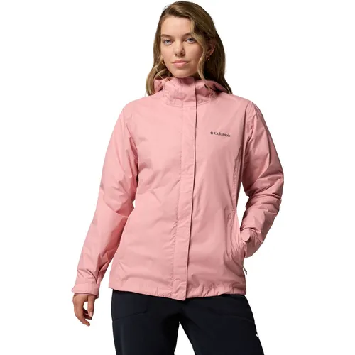 Columbia Damen Arcadia 2 Jacke - Wasserdichte Regenjacke in Eraser Pink, XL - Winterjacke mit Omni-Tech-Wasserschutz, atmungsaktiv und ideal für wechselhaftes Wetter, mit verstellbarer Sturmkapuze und in der Handtasche verstaubar.