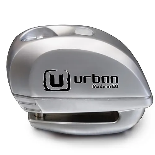 urban UR22 Bremsscheibenschloss mit Alarm - Motorradschloss mit 120dB Alarm und Warnfunktion, wasserdicht und langlebig. Ideal für Vespa und andere Motorräder, bietet Sicherheit und Benutzerfreundlichkeit.