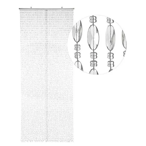 HAB & GUT Türvorhang TWISTER, klar / sehr DICHT 75 Stränge, 100/220 Insektenschutz Perlenvorhang