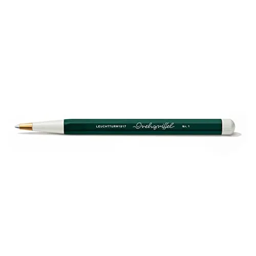 Leuchtturm 367280 Drehgriffel Nr.1 Gel forest green - Kugelschreiber mit elegantem Design, ausgestattet mit hochwertiger Gelmine für ein geschmeidiges Schreibgefühl in Schwarz.