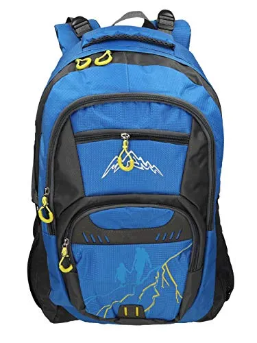 Betz Rucksack Damen Herren Reise und Wanderrucksack Camping Freizeitrucksack München 4 Taschen Volumen 37 Liter Farbe blau