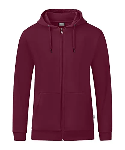 Jako Men Basic Kapuzenjacke Organic, Maroon, XXL - Funktionsjacke aus kontrolliert biologischem Anbau, mit weich angerauter Innenseite und waschbar bei 60 °C – ideal für umweltbewusste Sportler.