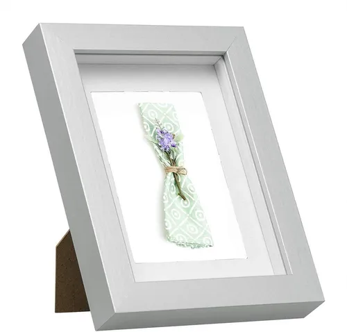 EUGAD Bilderrahmen, (1 St), Holzrahmen mit Papier-Passepartout, Glasscheibe