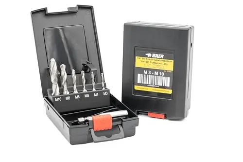 BAER Gewindeschneider Set HSSG: Bit-Kombi-Gewindebohrer für Akkuschrauber & Halter: M3 - M10, Bit Bohrer, Bitsatz, Bithalter, Werkzeug, Gewindeschneiden
