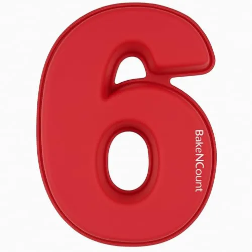 BakeNCount Silikon Zahlen Backform Set (2er-Set) – Zahlenkuchen-Formen für Geburtstag & Jubiläum – BPA-frei, backofenfest, spülmaschinenfest – Number Cake (Zahl 60)