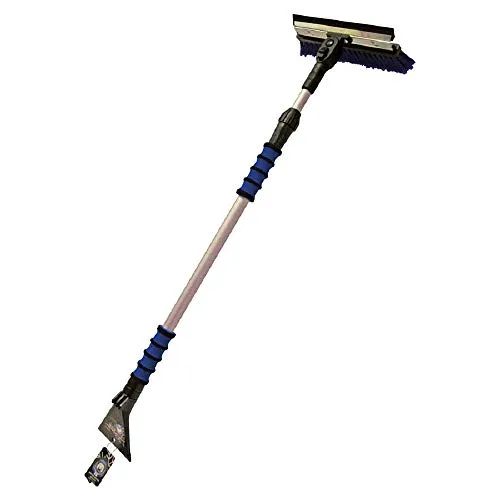 Petex 46040000 Schneebesen/Eiskratzer - Eiskratzer & Schneebürste mit stabiler Teleskopstange (95-150 cm) und schwenkbarem Besen für müheloses Schneeräumen. Ideal für winterliche Autofahrten!