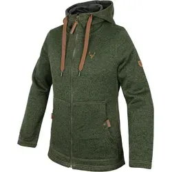 OS Trachten Damen Strick-Fleecejacke 38 - grün - Funktionsjacke für Damen, perfekt für die Übergangszeit. Mit verlängertem Kragen für maximalen Schutz, ideal kombinierbar mit Hemd oder T-Shirt.