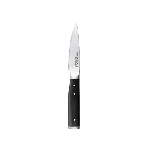 KitchenAid Gourmet Schälmesser 9 cm, hochwertige Klinge aus japanischem Kohlenstoffstahl - Schälmesser für präzise Schneidarbeiten, mit langlebiger Klinge aus hochfestem japanischem Stahl für professionelle Ergebnisse und ergonomischem Griff für optimalen Komfort.