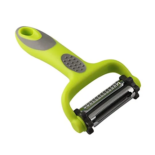 QitinDasen Professionell Gemüseschäler & Obstschäler, 3 in 1 Sparschäler, Y-Schäler, Kartoffelschäler, Karottenschäler, Universalschäler (Grün)