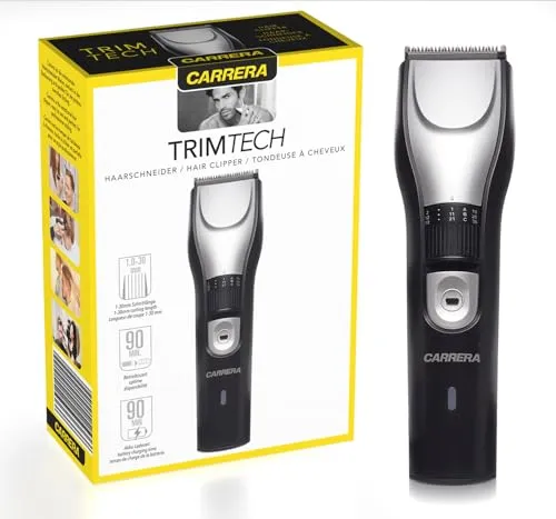 CARRERA Haarschneidemaschine [MIT 3 AUFSÄTZEN] Haartrimmer - Haarschneider - Kurzhaarschneider - Haarschneidegerät - Nass- & Trockenrasierer - Hair clipper - Akku Haarschneidemaschine