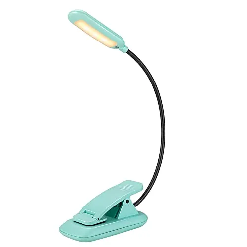 BIGMONAT Led Clip Leselampe Buch Klemme,USB Wiederaufladbare Buchlampe Klemmleuchte mit 6 LEDs,Leselampen für Bücher im Bett mit 3 Helligkeitsmodi,360° Faltbare,Blau