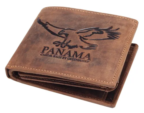 Greenburry Vintage Animal Brieftasche Herren - Braun - Portemonnaie aus hochwertigem Rindsleder mit einzigartiger Adler-Prägung, bietet viel Platz für Karten und Geldscheine, ideal für stilbewusste Herren.