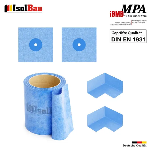 Isolbau Dichtset Dichtband 5m Bandset Dichtmanschetten Dusche Innenecke Bad