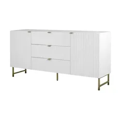 Sideboard Softclose Bretagne - Elegantes Sideboard mit lautlosem Soft-Close-System, stabilen Metallfüßen und gut unterteilt für optimalen Stauraum. Maße: 179x90x40.5 cm. Perfekt für stilvolle Wohnräume.