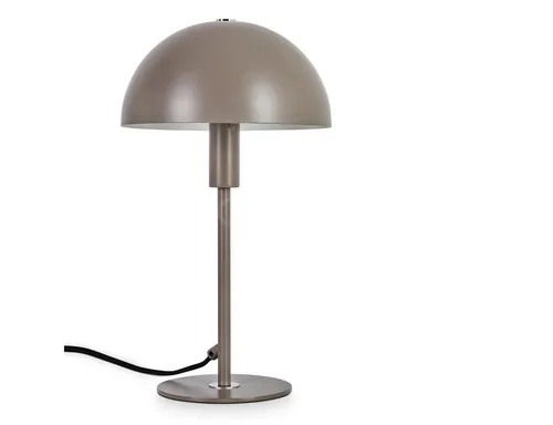 hofstein Tischleuchte moderne Nachttischlampe Grau/Weiß, Ø 20 cm - Elegante Tischlampe aus Metall für den Innenbereich, ideal für Nachttische. Mit praktischem An-/Ausschalter und einem stilvollen Design sorgt sie für angenehmes Licht.