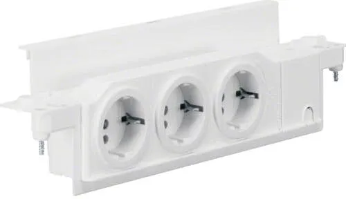 Hager VZ00HW HW-Steckdose, 3-fach, im Schieber integriert von Hager