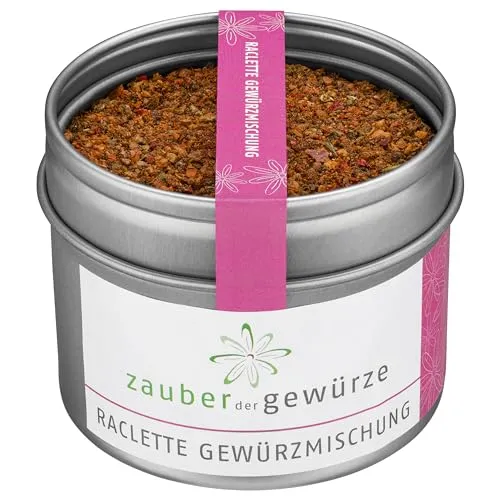 Zauber der Gewürze Raclette Gewürz - leckere Gewürzmischung für Raclette, Käsefondue und andere Gerichte mit Käse, Raclette Zubehör, Top-Qualität in wiederverschließbarer Aroma-Dose, 55 g