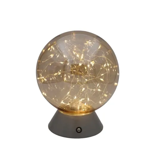 Luxus - Tischleuchte Touch - Mila - Silber - H19 x Ø15 - Terrassenlampe - Schreibtischlampe - LED - Wiederaufladbar - Dimmbar - Tischlampe für innen und außen