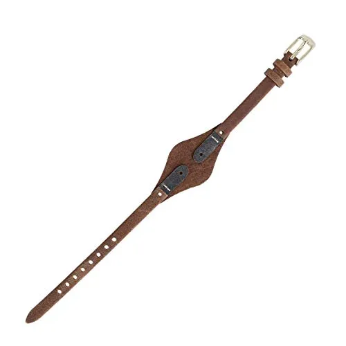 Fossil Uhrenarmband 8mm Leder Braun Gold von Fossil