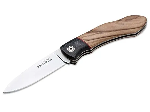 Muela Artisan Taschenmesser – Unisex, braun, 18,6 cm - Hochwertiges Taschenmesser mit einer Gesamtlänge von 18,6 cm, Klinge aus 4116 Stahl und Griff aus edlem Olivenholz – ideal für Outdoor-Abenteuer.