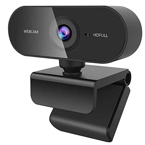 Dewanxin Webcam, USB Full HD 1080P Webcam mit geräuschunterdrückendem Mikrofon PC Laptop Desktop Webkamera mit 360 ° drehbarem Base Plug & Play für Videoanrufe, Live-Streaming, Spiele und Konferenzen