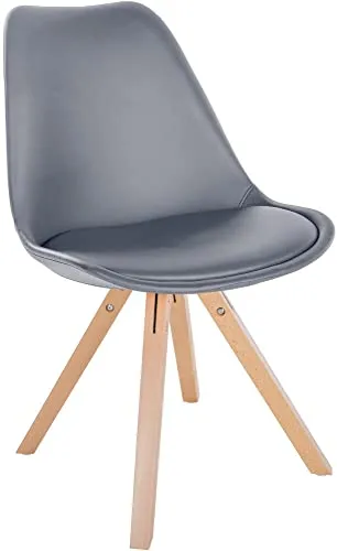 CLP Besucherstuhl Sofia - Komfortabler Esszimmerstuhl mit Kunstlederbezug - Esszimmerstuhl Sofia mit hochwertiger Polsterung und Kunstlederbezug, bietet optimalen Komfort und einen modernen Look. Ideal für jeden Anlass dank stabiler Holz-Konstruktion.