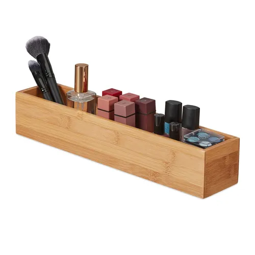 Bambus Box 4er Set - Rechteckige Ordnungsbox aus Holz - Praktische Aufbewahrungsboxen aus hochwertigem Bambus, ideal für die ordentliche Organisation in jedem Raum.